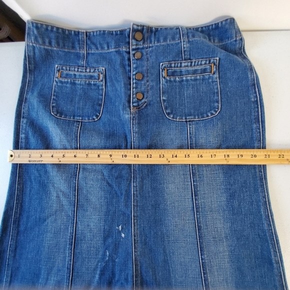 Gap Jeans Denim Maxi Skirt Size 14 Cotton Button Front Modest Office Boho Y2K - Picture 6 of 9